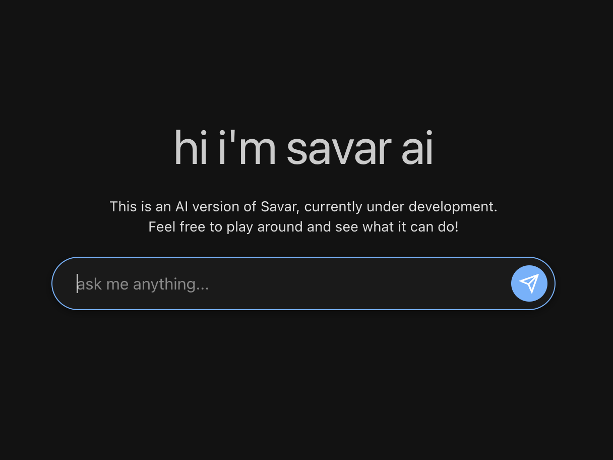 Chat with Savar AI